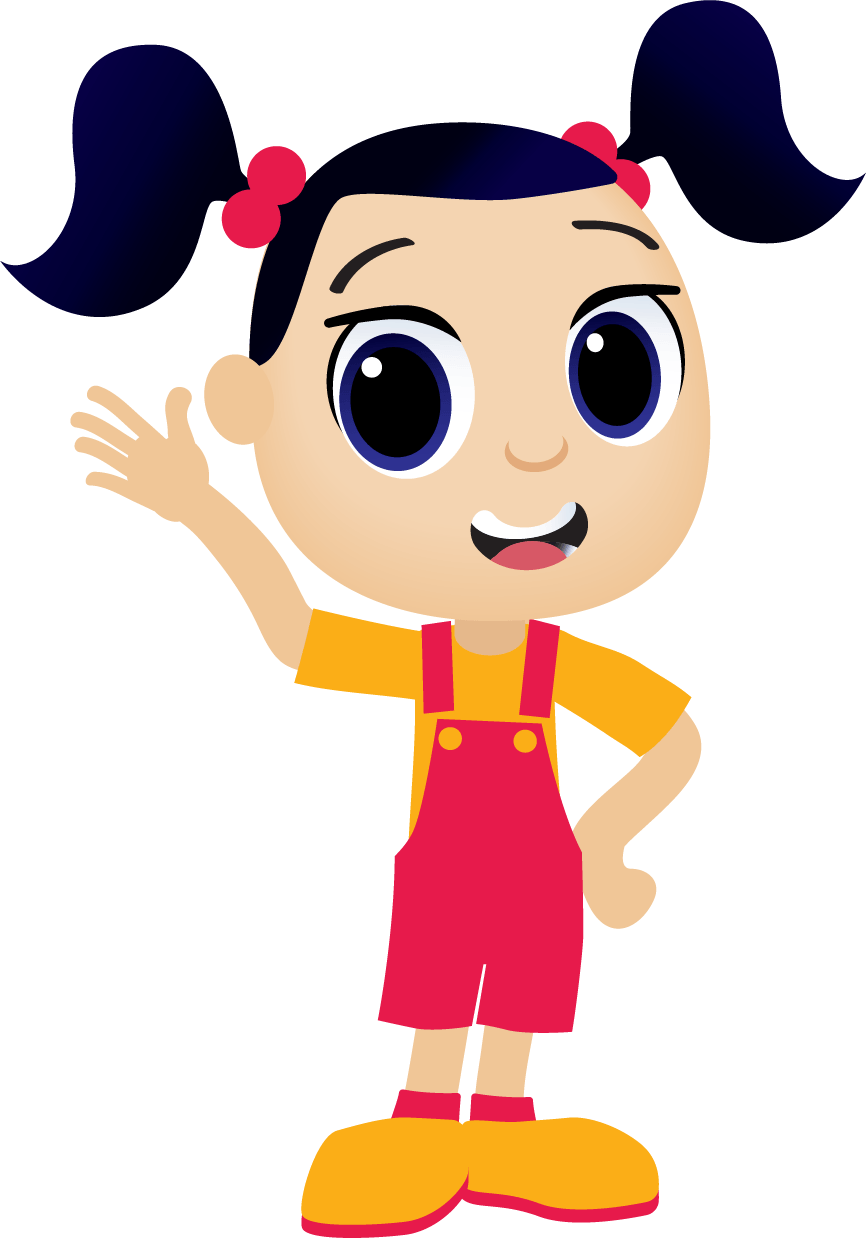 young girl character, online English classes